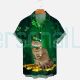 St. Patrick's Day Cat Gold Short Sleeve Shirt