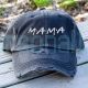 Embroidery MAMA Distressed Baseball Hat