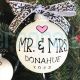 Mr & Mrs Ornament - Personalized Wedding Ornament - Anniversary Ornament
