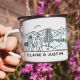 Bride and Groom Mountain Wedding Personalized Romantic Enamel Mug
