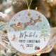  Personalised First Christmas Ornament Ceramic,New Baby Gift