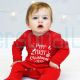 Personalized Christmas Baby Romper And Knotted Hat Christmas Outfit