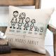 Personalized Gift for Mom and Wife, Stick Family Pillow