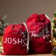 Personalized Santa Sack, Xmas Gift Bags with Christmas Tree Decor and Name