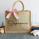 Personalized Bridesmaid Tote Bag With Bow Tie Wedding Bag