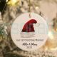 Personalized Christmas Hat Ceramic Ornament For Couples