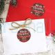 Personalized  Christmas Plaid Labels Holiday Gift Tags Round Gift Stickers