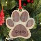 Personalized Dog Paw Christmas Ornaments With Pet Name