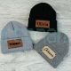 Personalized Knit Infant Kids Beanie Leather Patch Winter Hat