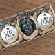 Personalized MR. & MRS. Wedding Bauble Ornament Black and White Set