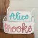 Monogramed Baby Name Basket, Newborn Shower, Baby Nursery Gift