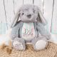 Area Personalised First Teddy Soft Grey Bunny for Baby