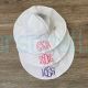 White Monogrammed Personalized Embroidered Bucket Hat