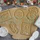 Set of 5 Christmas Cookie Cutters, Xmas Cookie Stamps