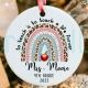  Personalised Custom Rainbow Teacher Christmas Ornament