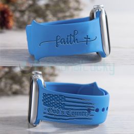 God Country US Flag Silicone Watch Band