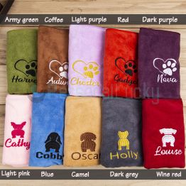 Personalized Embroidered dog towel