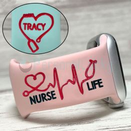 Engraved Nurse LifeSilicone  Watch Band