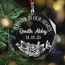 Personalized Engraved Memorial Crystal Ornament