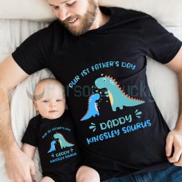 Our First Father's Day Dinosaur Matching Shirt