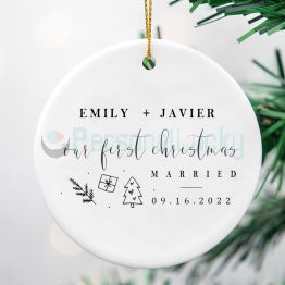 Personalized Our First Christmas Ornament with Name and Date