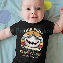  Personalized Shark Matching Shirt Father's Day Gift