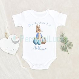 Personalized baby Girl and Boy First Easter Onesies