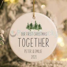 Personalized Couples Christmas Ornament Together 2021 Ornament